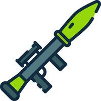 A weapon icon with a green and black color vector
