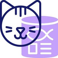 A cat with a can of food next to it vector