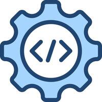 A gearwheel with the word code on it vector