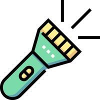 A flashlight with a light bulb on it vector