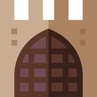 A brown and white castle with a window vector