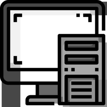 Computer icon with a monitor and a computer vector