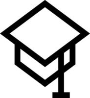 A black and white image of a graduation cap vector