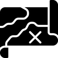 A black and white icon of a bed with a cross vector