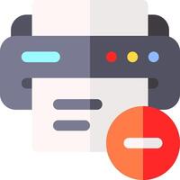 A printer with a red circle around it vector