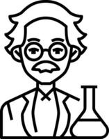 A cartoon scientist holding a flask vector