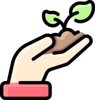 A hand holding a plant with a sprout vector