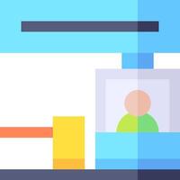 A flat design of a person in a chair vector