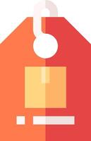 A red and orange tag with a lock on it vector