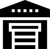 A black and white building with a door vector