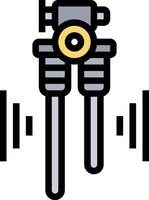 A cartoon image of a machine with a machine gun vector