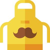 A yellow apron with a mustache on it vector