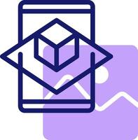A smartphone with a cube on it vector