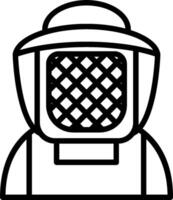 A black and white illustration of a man wearing a helmet vector