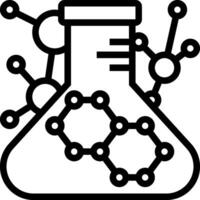 A black and white illustration of a laboratory flask vector