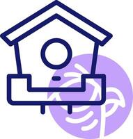 A birdhouse with a purple bird on it vector