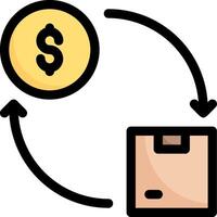 A box with a dollar sign and a dollar sign vector