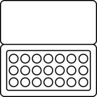 A black and white illustration of a tablet with a keyboard vector
