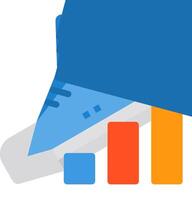A shoe with a graph on it vector