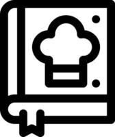 A black and white icon of a chef hat on a book vector