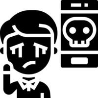 A man with a phone and a skull on it vector