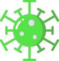A green virus with white dots on it vector