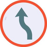 A curved arrow pointing up in a circle vector