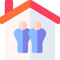 Two people are standing in front of a house vector