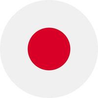The japanese flag is shown in a circle vector