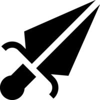 A black and white image of a sword vector