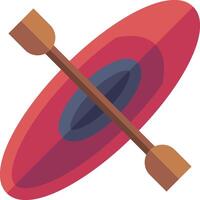 A red and blue paddle with two oars vector