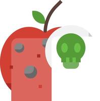 An apple with a skull and a piece of cheese vector