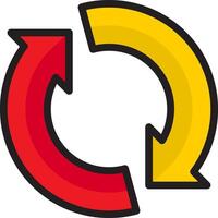 A red and yellow arrow pointing in the same direction vector
