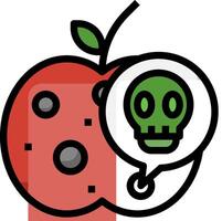 An apple with a skull and a speech bubble vector