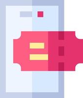 A pink and red ticket is shown in front of a phone vector
