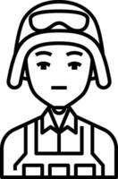 A soldier icon with a helmet and goggles vector