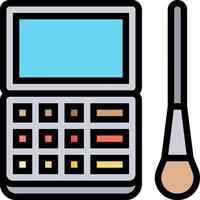 A calculator and a brush are shown next to each other vector