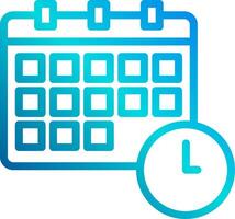 A calendar and clock icon on a white background vector
