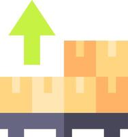 A cart with a green arrow pointing up vector