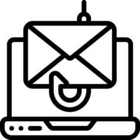 Email icon with a laptop and envelope vector