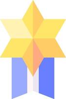 A star with a ribbon around it vector