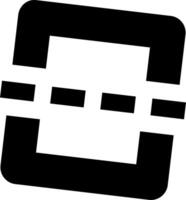 A black and white square with two squares on it vector
