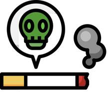 A cigarette and a skull with a speech bubble vector