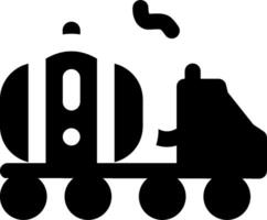 A black and white image of a train with a barrel vector