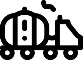 A black and white image of a truck with a barrel vector