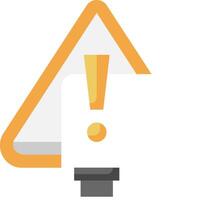 A yellow warning triangle with an exclamation mark on it vector