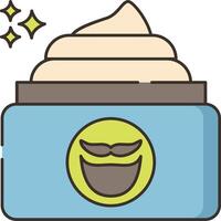 A jar of cream with a mustache on it vector