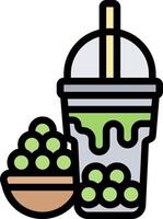 A drink with green peas and a straw vector