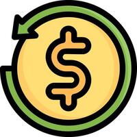 Dollar sign in a circle with a green arrow vector