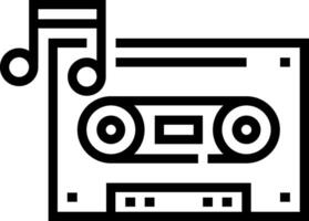 A black and white image of a cassette player vector
